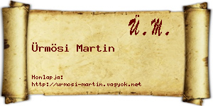 Ürmösi Martin névjegykártya