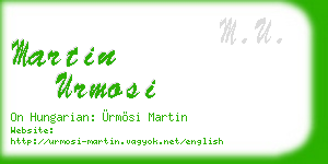 martin urmosi business card