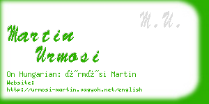 martin urmosi business card